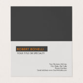 Einzigartiges, modernes Platingrau Minimalistisch Visitenkarten (Außenseite Aufgefaltet)