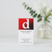 Einzigartiges, modernes rotes Monogramm Visitenkarte (Stehend Vorderseite)