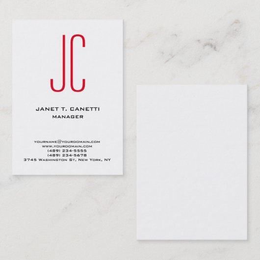 Einzigartiges, modernes, schlichtes Monogramm Visitenkarte (Vorne/Hinten)