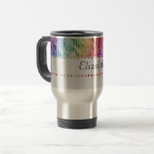 Einzigartiges modisches Aquarell-Monogramm Reisebecher (Vorderseite Links)