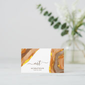 Einzigartiges Monogramm Abstrakt Boho Terracotta G Visitenkarte (Stehend Vorderseite)