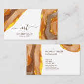 Einzigartiges Monogramm Abstrakt Boho Terracotta G Visitenkarte (Vorne/Hinten)