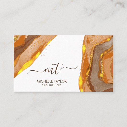 Einzigartiges Monogramm Abstrakt Boho Terracotta G Visitenkarte (Vorderseite)
