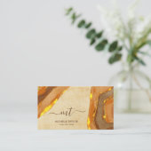 Einzigartiges Monogramm Abstrakt Boho Terracotta G Visitenkarte (Stehend Vorderseite)