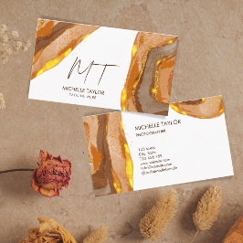 Einzigartiges Monogramm Abstrakt Boho Terracotta G Visitenkarte