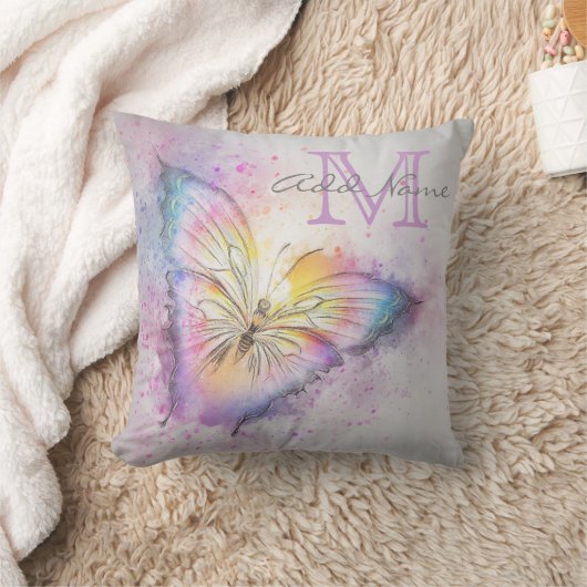 Einzigartiges Monogramm-buntes Kissen (Decke)