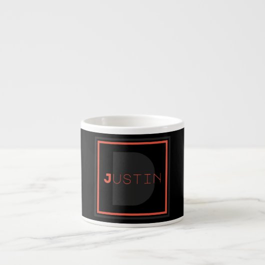 Einzigartiges Monogramm Espressotasse (Vorderseite)