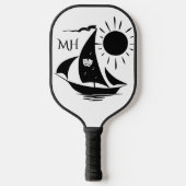 Einzigartiges Monogramm für das Whimsical Theater  Pickleball Schläger (Vorderseite)