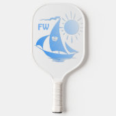 Einzigartiges Monogramm für das Whimsical Theater Pickleball Schläger (Rückseite)