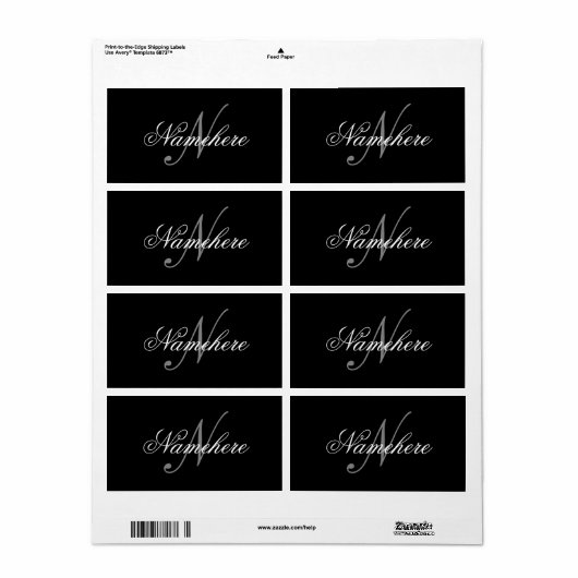 Einzigartiges Monogramm für Personalisierte Schwar (Vorne)