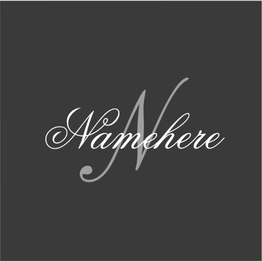 Einzigartiges Monogramm für Personalisierte Schwar Aufkleber (Vorderseite)