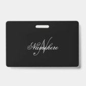 Einzigartiges Monogramm für Personalisierte Schwar Ausweis (Rückseite)