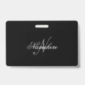 Einzigartiges Monogramm für Personalisierte Schwar Ausweis (Vorderseite)