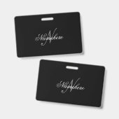 Einzigartiges Monogramm für Personalisierte Schwar Ausweis (Vorder- & Rückseite)