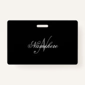 Einzigartiges Monogramm für Personalisierte Schwar Ausweis (Rückseite)