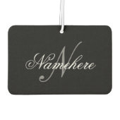 Einzigartiges Monogramm für Personalisierte Schwar Autolufterfrischer (Rückseite)