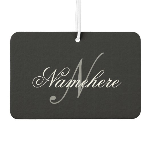 Einzigartiges Monogramm für Personalisierte Schwar Autolufterfrischer (Rückseite)