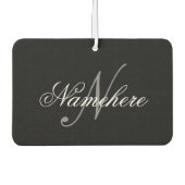 Einzigartiges Monogramm für Personalisierte Schwar Autolufterfrischer (Vorderseite)