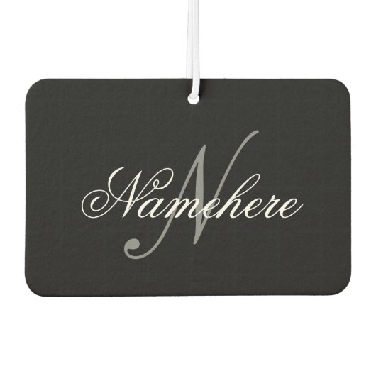 Einzigartiges Monogramm für Personalisierte Schwar Autolufterfrischer (Vorderseite)
