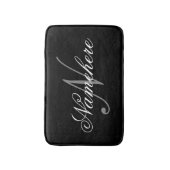 Einzigartiges Monogramm für Personalisierte Schwar Badematte (Vorderseite Vertikal)