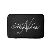 Einzigartiges Monogramm für Personalisierte Schwar Badematte (Vorderseite)