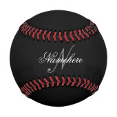 Einzigartiges Monogramm für Personalisierte Schwar Baseball (Rückseite)