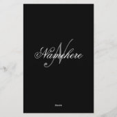 Einzigartiges Monogramm für Personalisierte Schwar Briefpapier (Rückseite)