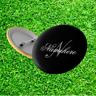 Einzigartiges Monogramm für Personalisierte Schwar Button