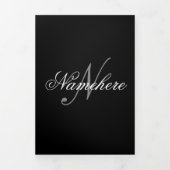 Einzigartiges Monogramm für Personalisierte Schwar Dreifach Gefaltete Karte (Cover)
