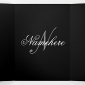 Einzigartiges Monogramm für Personalisierte Schwar Dreifach Gefaltete Karte (Innenseite Mitte)