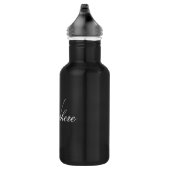 Einzigartiges Monogramm für Personalisierte Schwar Edelstahlflasche (Rechts)