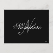 Einzigartiges Monogramm für Personalisierte Schwar Feiertagspostkarte (Rückseite)