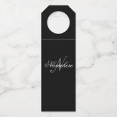 Einzigartiges Monogramm für Personalisierte Schwar Flaschenanhänger (Rückseite)
