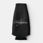 Einzigartiges Monogramm für Personalisierte Schwar Flaschenkühler (Vorderseite)