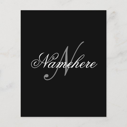 Einzigartiges Monogramm für Personalisierte Schwar Flyer (Hinten)