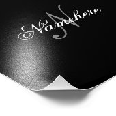 Einzigartiges Monogramm für Personalisierte Schwar Fotodruck (Ecke)