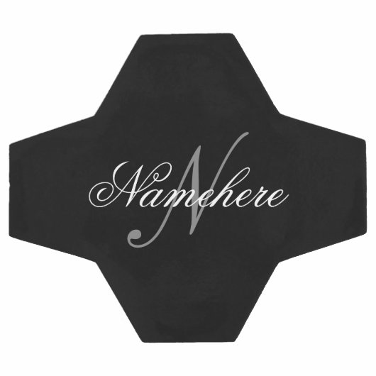 Einzigartiges Monogramm für Personalisierte Schwar Fußball (Flach)