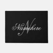 Einzigartiges Monogramm für Personalisierte Schwar Fußmatte (Vorderseite)