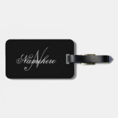 Einzigartiges Monogramm für Personalisierte Schwar Gepäckanhänger (Rückseite horizontal)