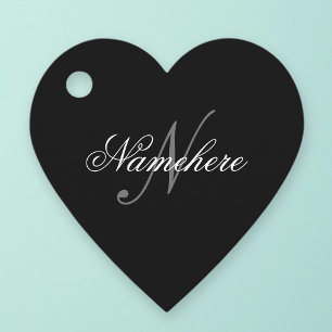 Einzigartiges Monogramm für Personalisierte Schwar Geschenkanhänger