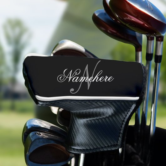 Einzigartiges Monogramm für Personalisierte Schwar Golf Headcover