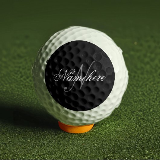Einzigartiges Monogramm für Personalisierte Schwar Golfball