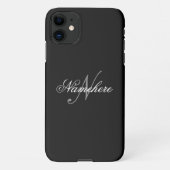 Einzigartiges Monogramm für Personalisierte Schwar iPhone Hülle (Rückseite)