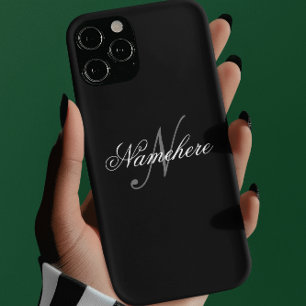 Einzigartiges Monogramm für Personalisierte Schwar iPhone 11Pro Max Hülle