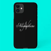 Einzigartiges Monogramm für Personalisierte Schwar iPhone Hülle