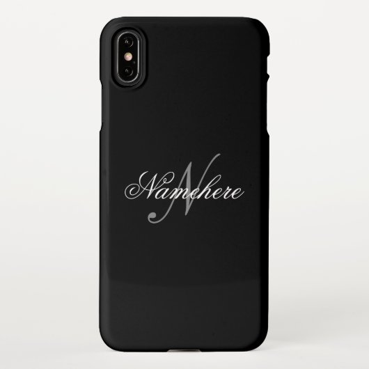Einzigartiges Monogramm für Personalisierte Schwar iPhone Hülle (Rückseite)