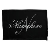 Einzigartiges Monogramm für Personalisierte Schwar Kissenbezug (Vorderseite)