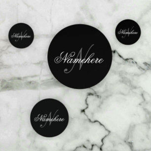 Einzigartiges Monogramm für Personalisierte Schwar Konfetti