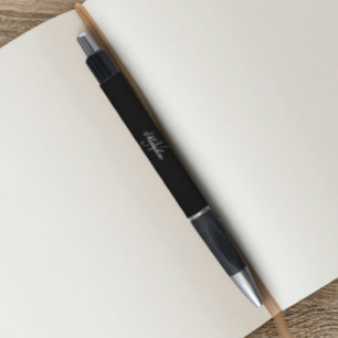 Einzigartiges Monogramm für Personalisierte Schwar Kugelschreiber