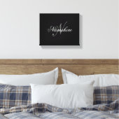 Einzigartiges Monogramm für Personalisierte Schwar Leinwanddruck (Insitu (Schlafzimmer))
